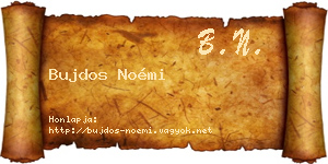 Bujdos Noémi névjegykártya
